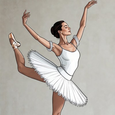 Ballerina performing arabesque pose