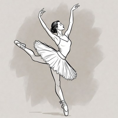 Ballerina in arabesque pose