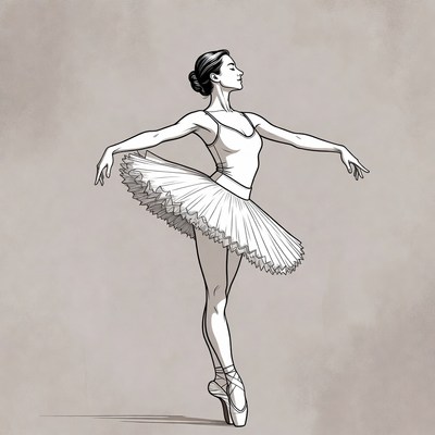 Ballerina in tutu on pointe