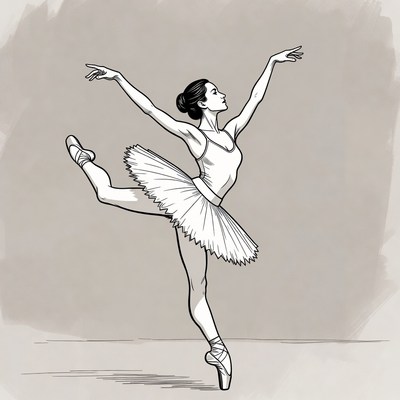 Ballerina in arabesque pose