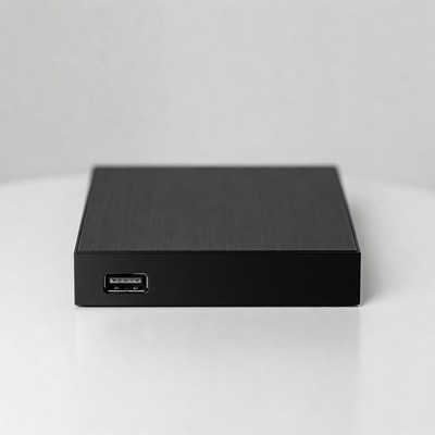 Black USB Drive on White Surface