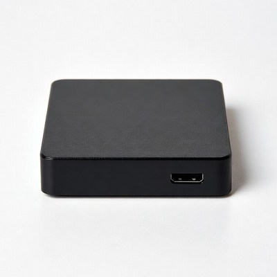Black USB-C Hub on White Background