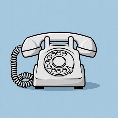 Vintage Rotary Phone Illustration