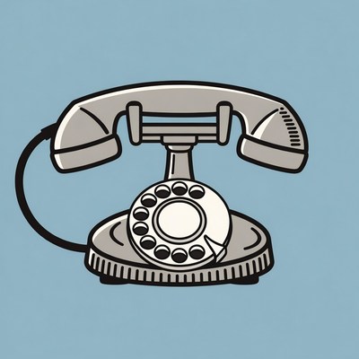 Vintage Rotary Phone Illustration