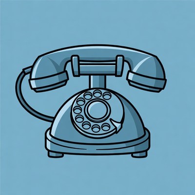 Vintage Rotary Phone Illustration