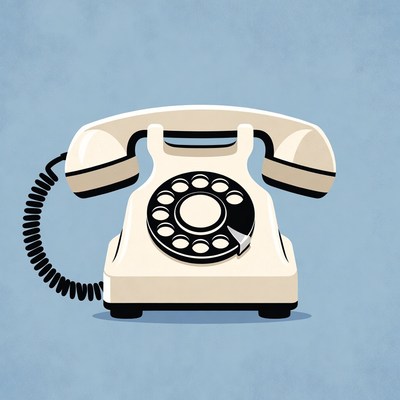 Vintage Rotary Phone Illustration