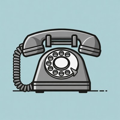 Vintage Rotary Phone Illustration