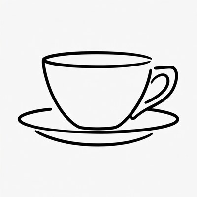 Teacup on Saucer Outline