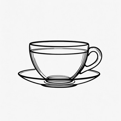 Teacup with Saucer Illustration