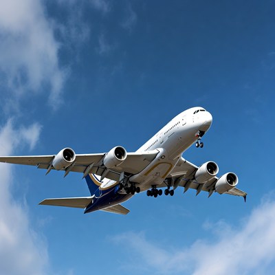 Emirates A380 Airplane Flying in Sky