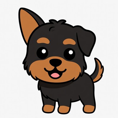 Cute cartoon Rottweiler puppy