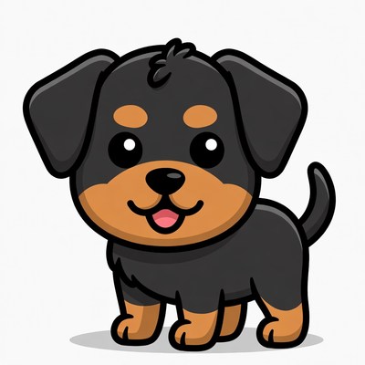Cute Rottweiler puppy illustration