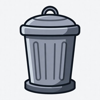 Gray Trash Can Icon