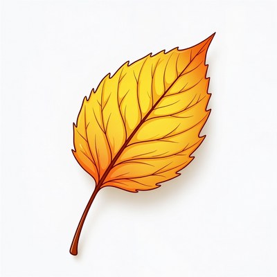 Yellow Autumn Leaf Illustration