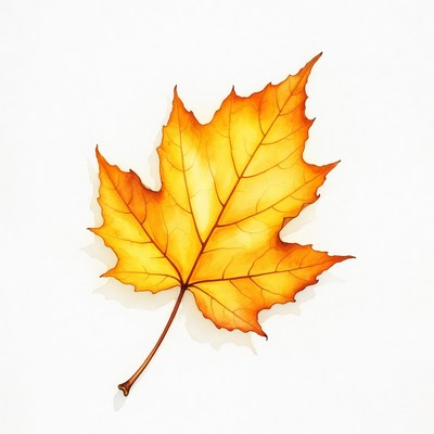 Orange maple leaf isolated