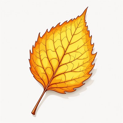 Yellow Autumn Leaf Illustration