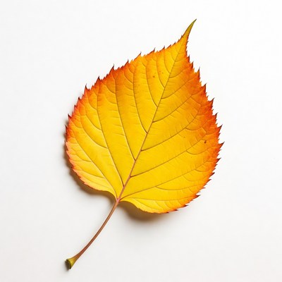 Vibrant yellow autumn leaf