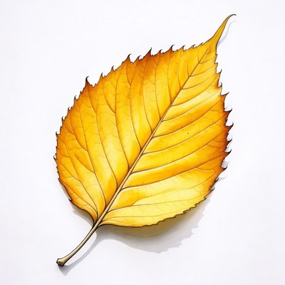 Yellow Autumn Leaf Isolated