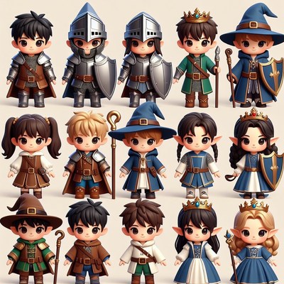Chibi Fantasy Character Illustrations