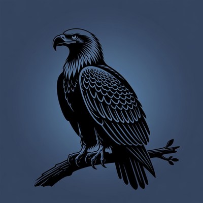 Bald Eagle Perched on Branch