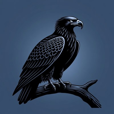 Bald eagle perched on branch