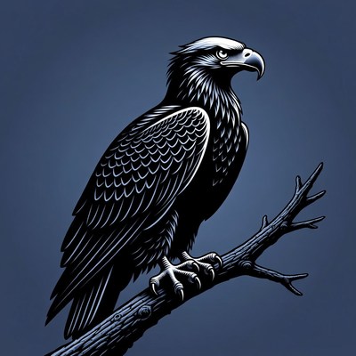 Bald Eagle Perched on Branch