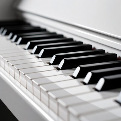 White grand piano keyboard