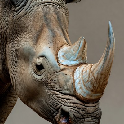 Close-up of rhinoceros head