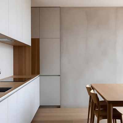 Modern Kitchen with White Cabinets