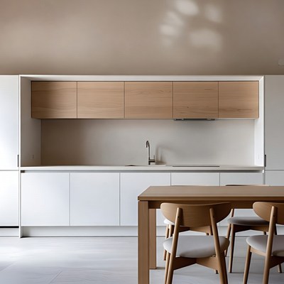 Modern Kitchen with Wooden Cabinets