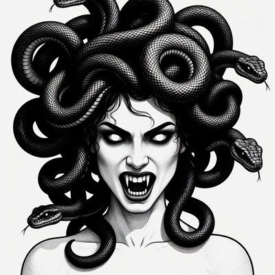 Medusa with Snakes for Hair