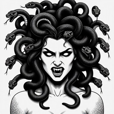 Medusa with Snakes for Hair