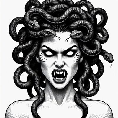 Medusa with Snakes for Hair