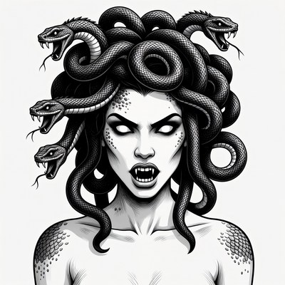 Medusa with Snakes for Hair