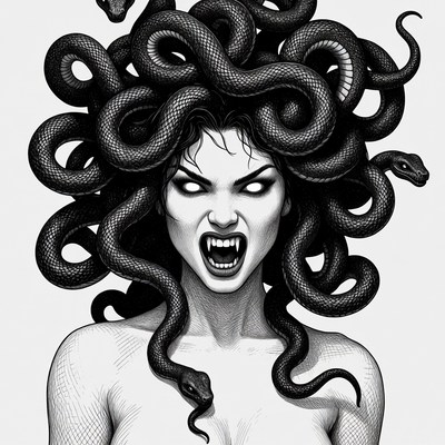 Medusa with Snakes for Hair