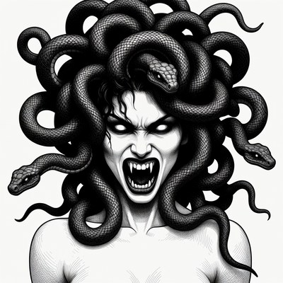 Medusa with Snakes for Hair