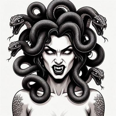 Medusa with Snakes for Hair