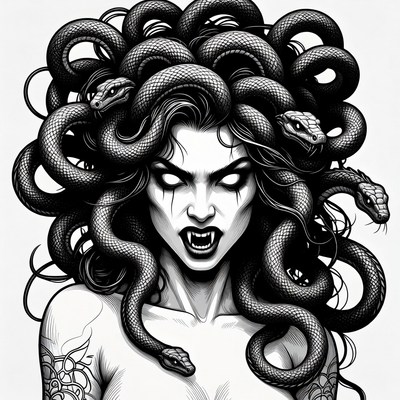 Medusa with Snakes for Hair