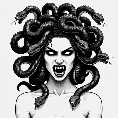 Medusa with Snakes for Hair