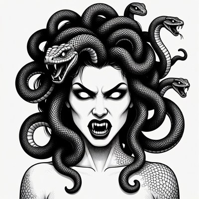 Medusa with Snakes for Hair