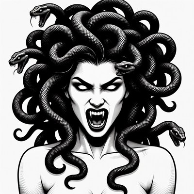 Medusa with Snakes for Hair