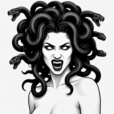 Medusa with Snakes for Hair