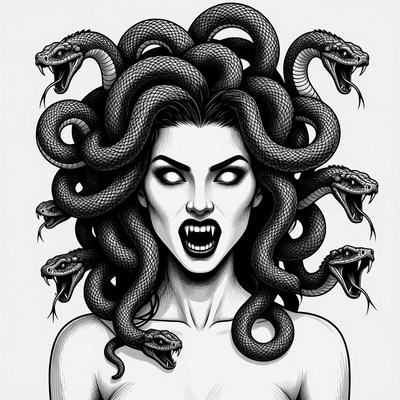 Medusa with Snakes for Hair
