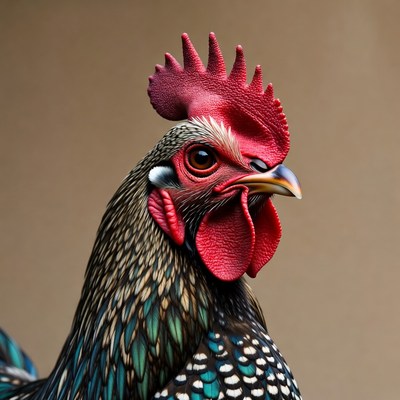 Closeup of colorful rooster