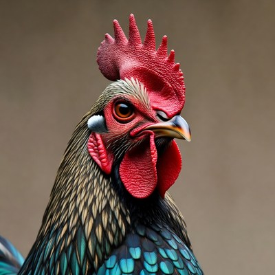 Closeup of colorful rooster
