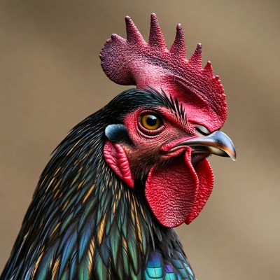 Closeup of colorful rooster head