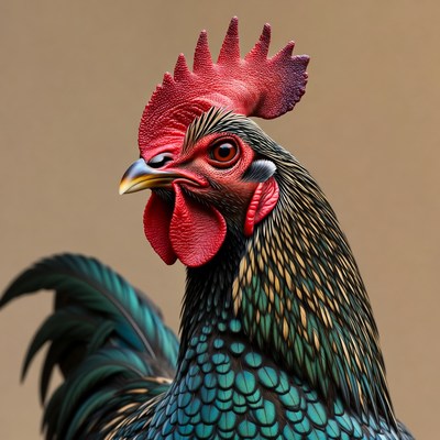 Closeup of colorful rooster
