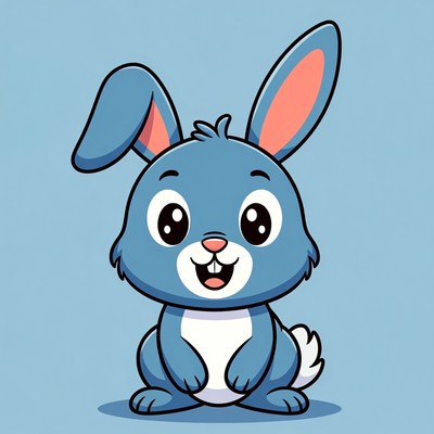 Cute blue bunny illustration