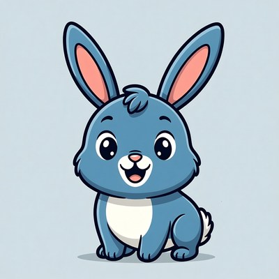 Cute blue bunny illustration