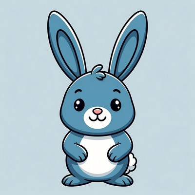 Cute blue bunny illustration